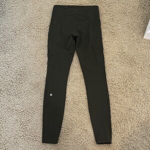 Dark Green Lululemon Wonder Train Legging 25”